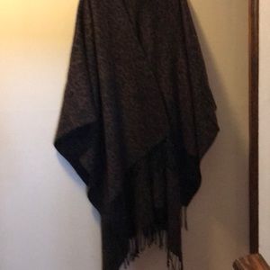 Leopard print acrylic poncho